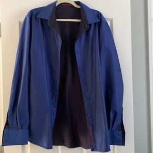 Robert Graham reversible shirt. Blue side and purple side